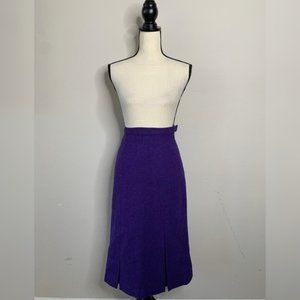 Avoca Collection Purple Vintage High Waist Midi A-Line Skirt